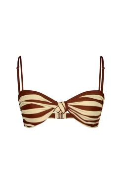 Trending Now-Johanna Ortiz Healing Tools Bikini Top In Ecru & Marsala