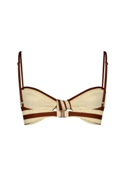 Trending Now-Johanna Ortiz Healing Tools Bikini Top In Ecru & Marsala