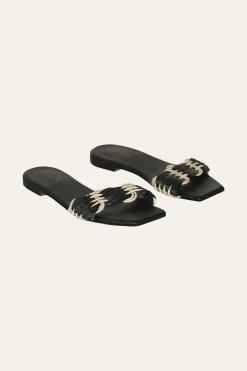 Shoes-Johanna Ortiz Hidden Messages Flats In Black & Ecru