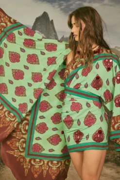 Shawls-Johanna Ortiz India Chintz Shawl In Green