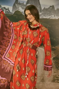 Shawls-Johanna Ortiz India Chintz Shawl In Red