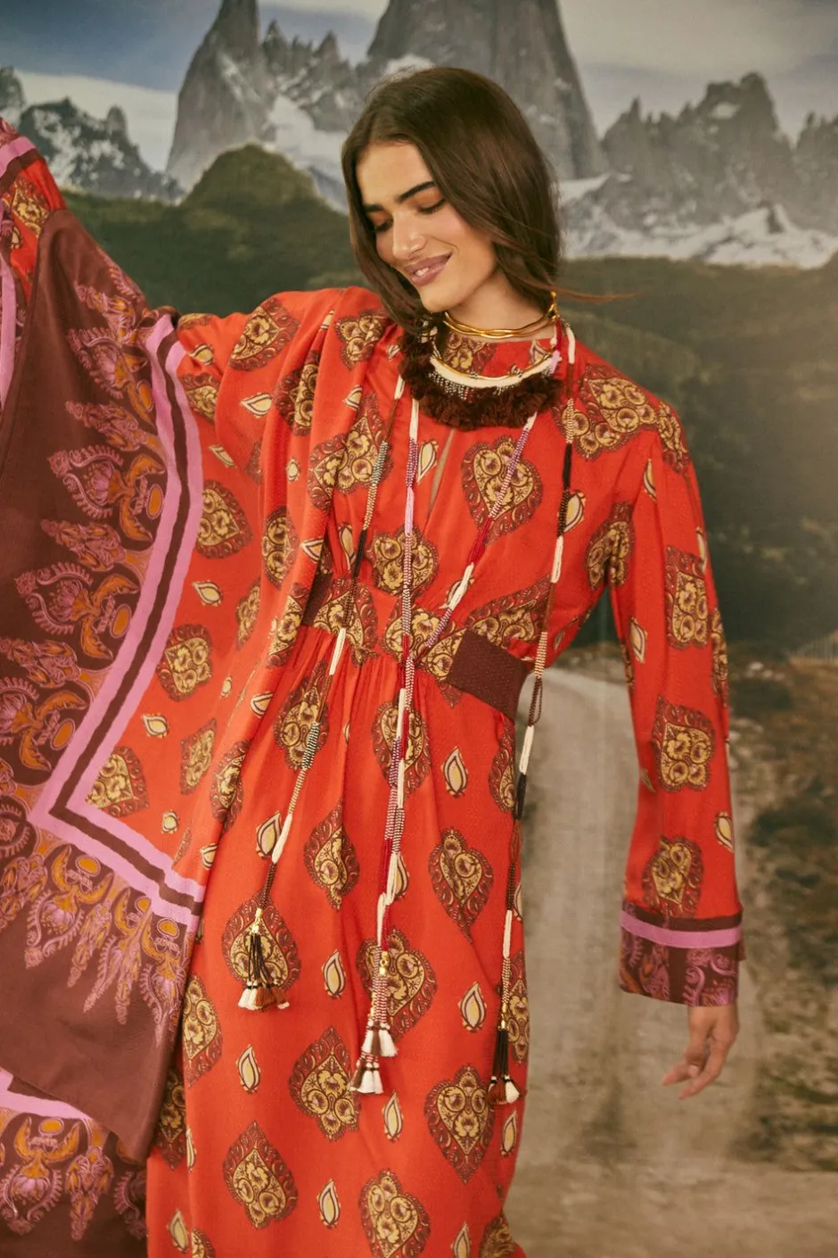 Shawls-Johanna Ortiz India Chintz Shawl In Red
