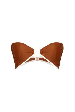 Trending Now-Johanna Ortiz Intense Colorings Bikini Top In Terracota