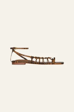 Shoes-Johanna Ortiz Moon Gazer Flats In Brown Python