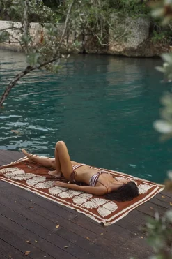 Swimwear-Johanna Ortiz Riverside Bikini Bottom In Ecru & Marsala