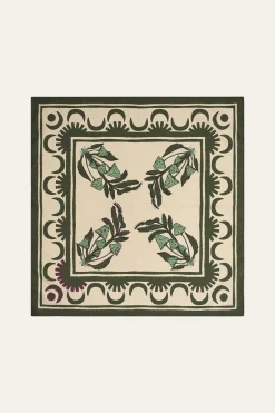 Table Linens-Johanna Ortiz Secret Life Of Funghi Cloth Napkins In Green Set Of 4