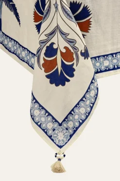 Table Linens-Johanna Ortiz Suzani Amazonico Rectangular Tablecloth In Blue