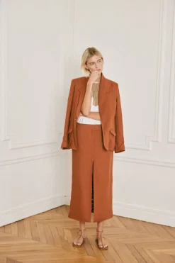 Outerwear-Johanna Ortiz Vision Quest Blazer In Terracota